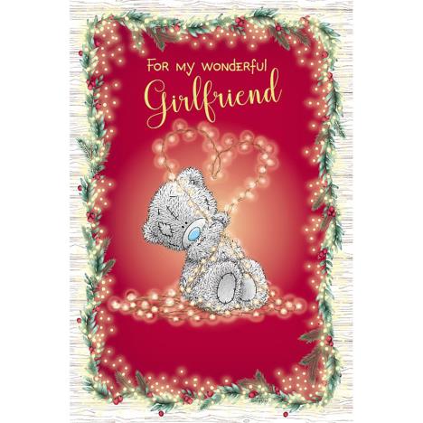 Wonderful Girlfriend Love Lights Me to You Bear Christmas Card